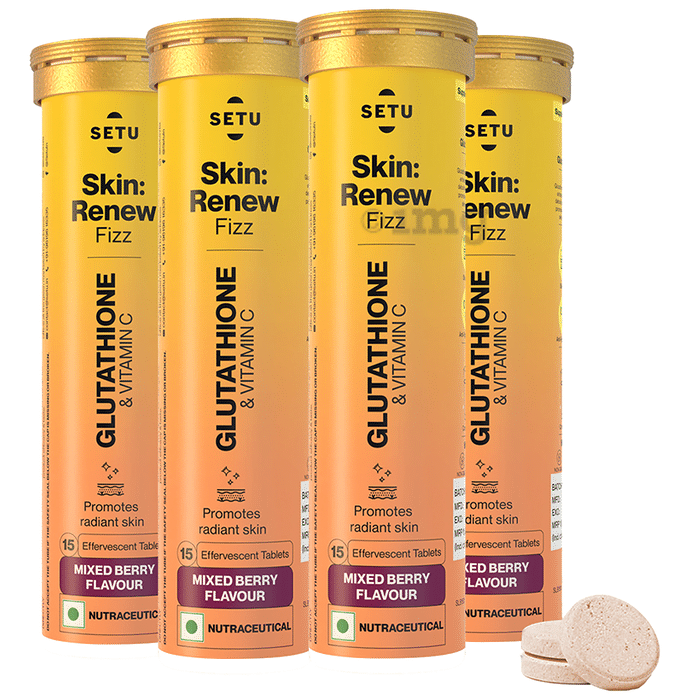 Setu Skin: Renew Fizz Glutathione & Vitamin C Tablets (15 Each) Mixed Berry