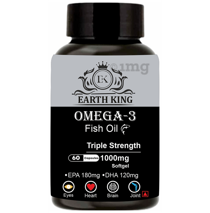 Earth King Omega 3 Fish Oil Triple Strength 1000mg Softgel Capsule