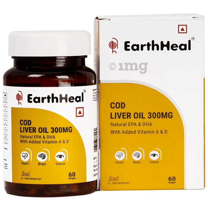 EarthHeal Cod Liver Oil 300mg Softgel
