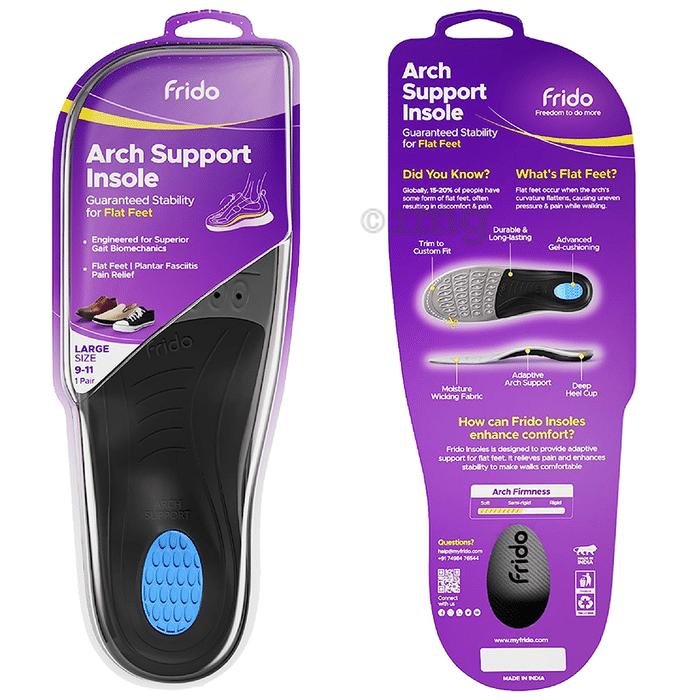 Frido Arch Support Insole for Flat Feet Large