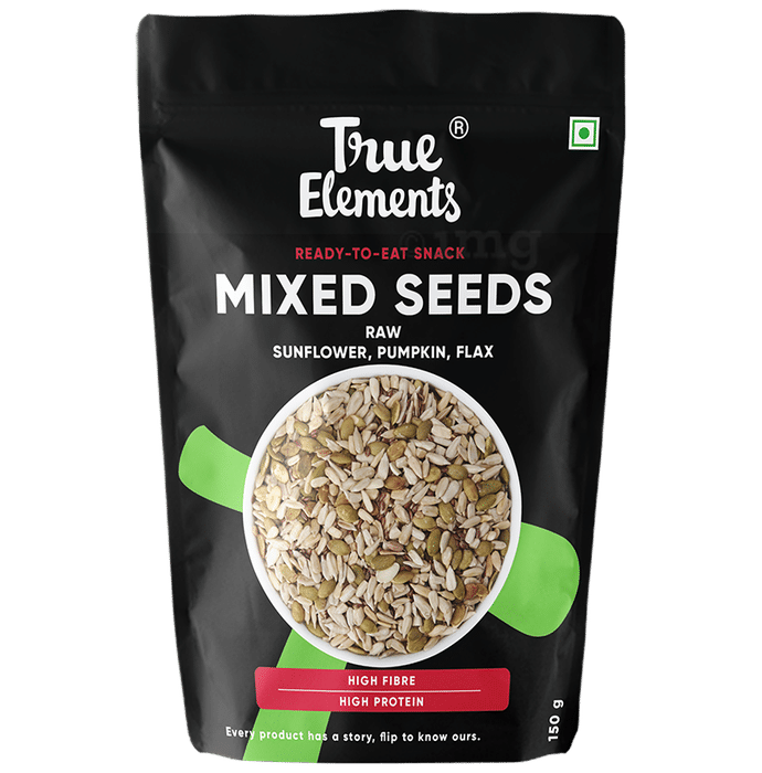 True Elements Raw Sunflower, Pumpkin & Flax Mixed | High Protein & Fibre | Seeds