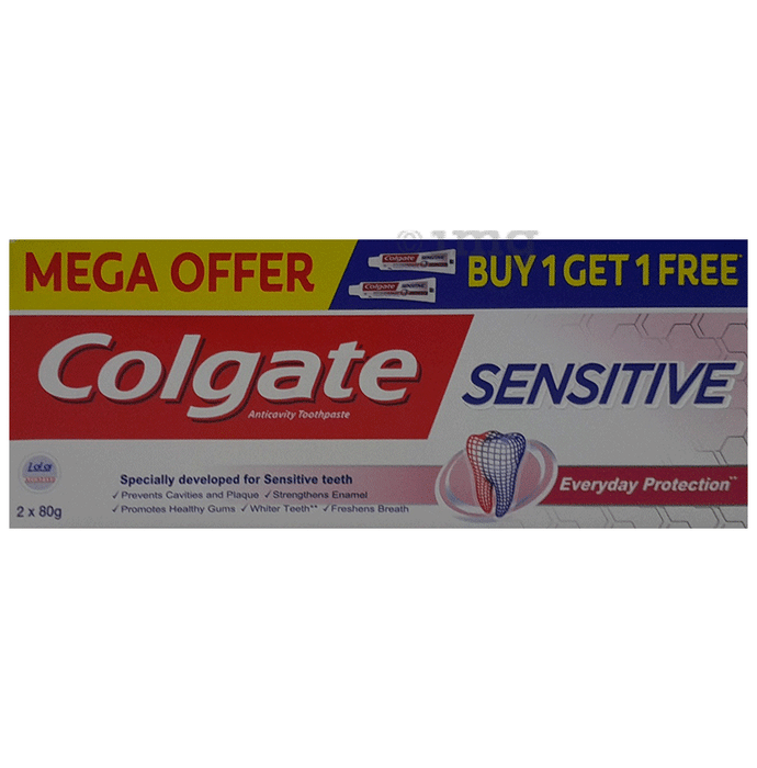 Colgate Sensitive Anticavity Toothpaste Everyday Protection (Mega Offer 2*80gm )