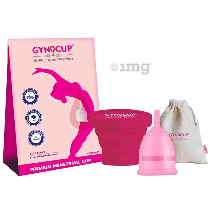 Gynocup Combo Pack of Reusable Menstrual Cup for Women (Large) & Menstrual Cup Sterilizer Container Pink