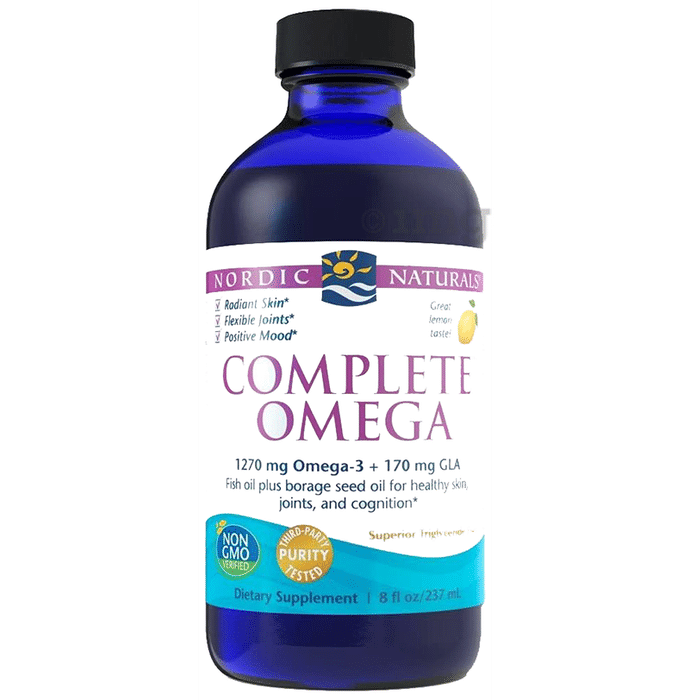 Nordic Naturals Complete Omega 1270mg Omega 3 + 170mg GLA for Healthy Skin, Joints and Cognition Lemon