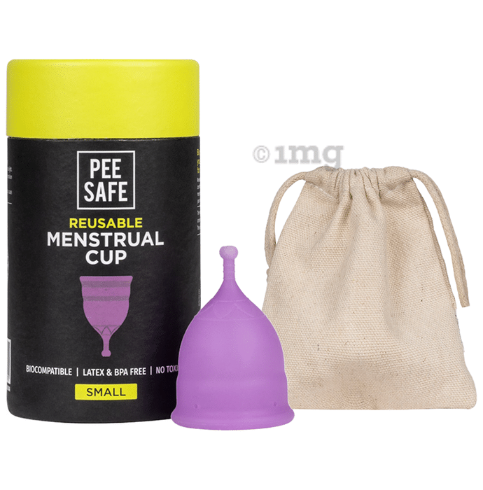 Pee Safe Reusable Menstrual Cup with Medical Grade Silicone for Women Small