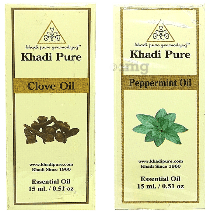Khadi Pure Combo Pack of Clove Oil & Peppermint Oil (15ml Each)