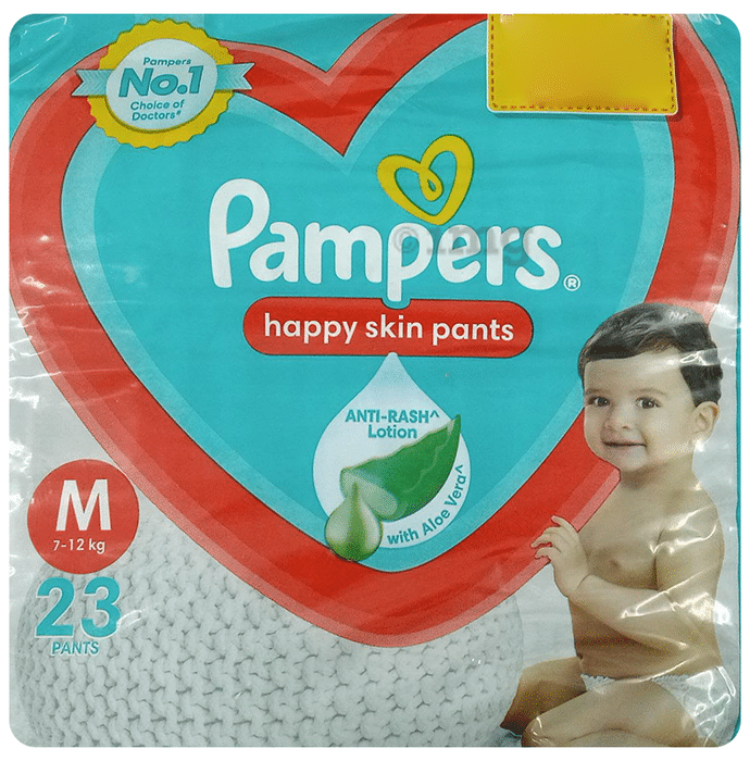 Pampers Happy Skin Pants With Anti Rash Lotion Diaper Medium