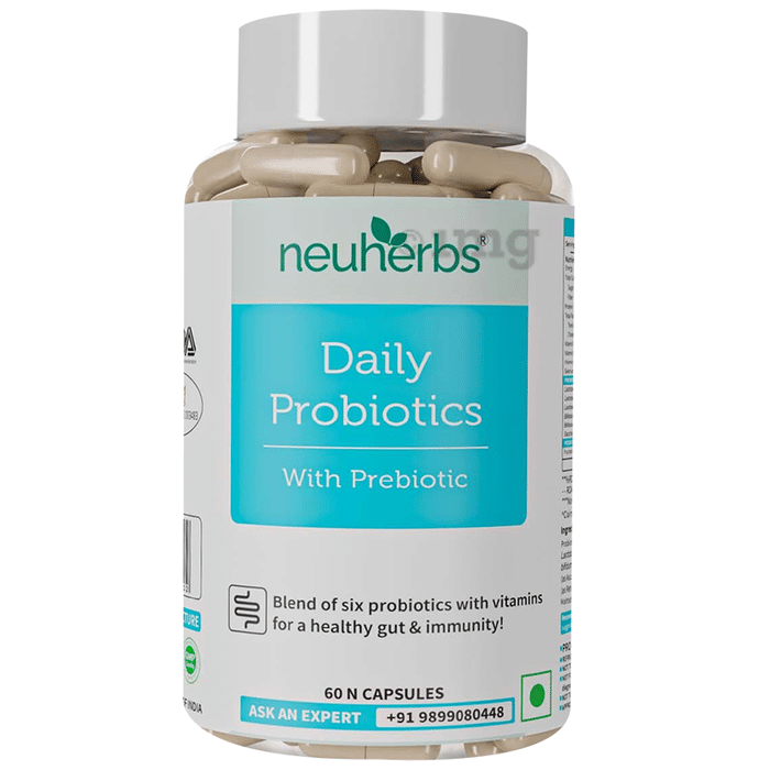 Neuherbs Daily Probiotics with Prebiotic for Gut Health & Immunity | Capsule