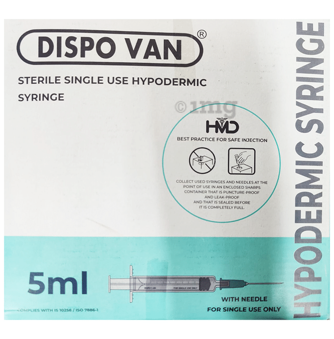 Dispovan Syringe 5ml with Needle 23G x 1inch