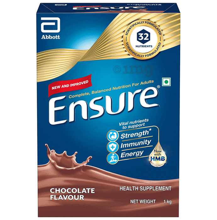 Ensure Powder Powder Complete Balanced Drink for Adults | For Strength, Immunity & Energy | With Essential Vitamins | Nutrition Formula Chocolate Refill