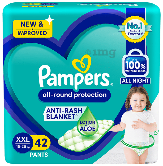 Pampers All-Round Protection Anti Rash Blanket Diaper Lotion with Aloe Vera XXL