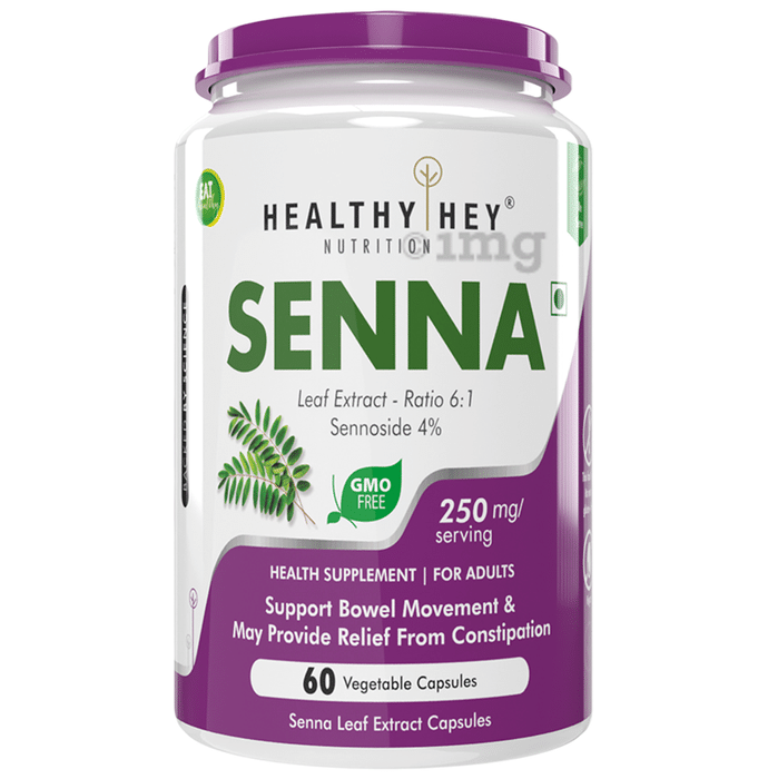 HealthyHey Senna Leaf Extract Ratio 6:1 250mg Vegetable Capsule