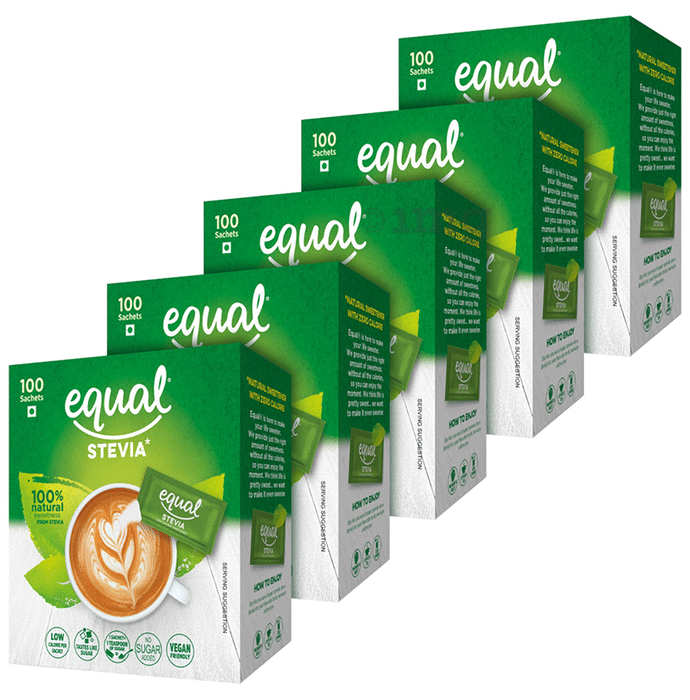 Equal Stevia Low Calorie Sweetner Sachet (100 Each)