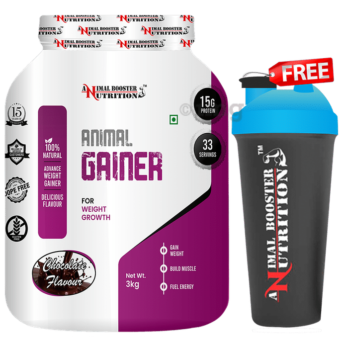 Animal Booster Nutrition Animal Gainer for Weight Growth Powder with Shaker  Free: Buy jar of 3 kg Powder at best price in India | 1mg