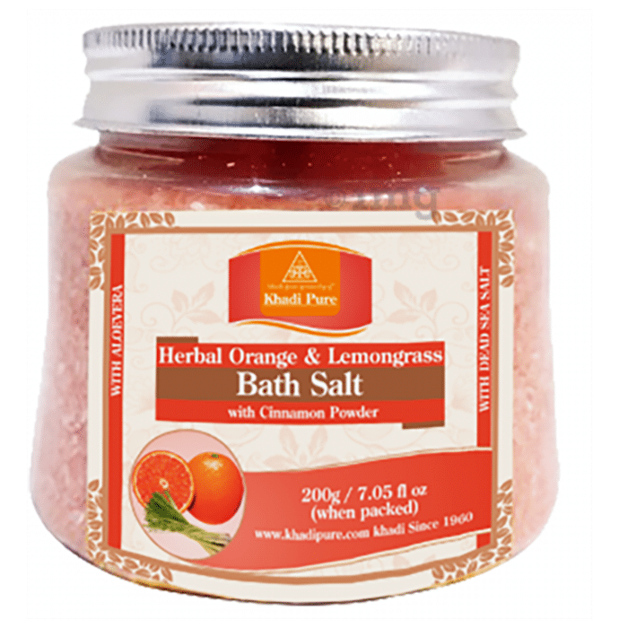 Khadi Pure Herbal Orange and Lemongrass Bath Salt