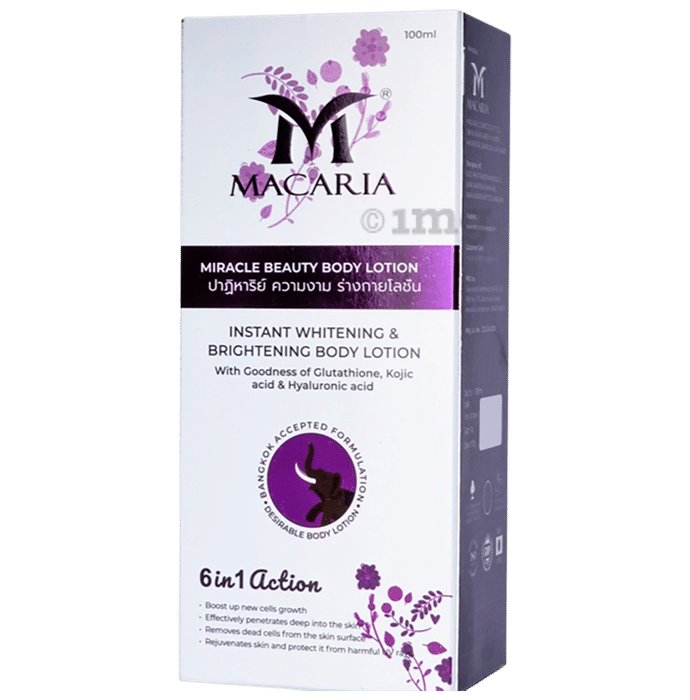 Macaria Miracle Beauty Body Lotion with Glutathione,Kajoic Acid & Hyaluronic Acid