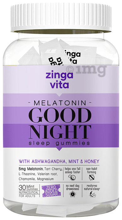 Melatonin 5mg Good Night Sleep Gummies with Ashwagandha Mint
