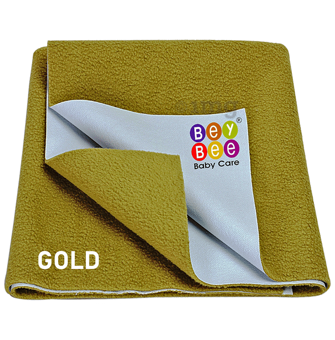 Bey Bee Waterproof Baby Bed Protector Dry Sheet for Toddlers (100cm X 70cm) Medium Golden