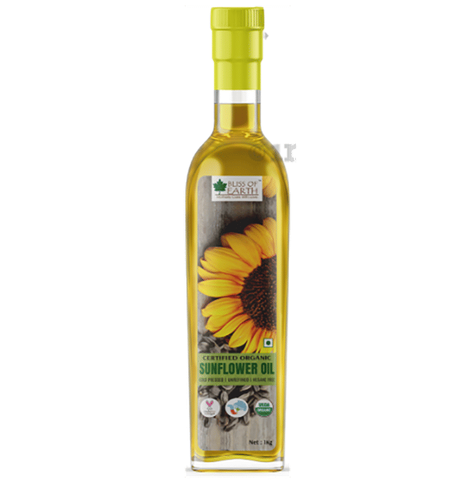 Bliss of Earth Certified Organic Sunflower Oil Buy bottle of 1.0 Ltr