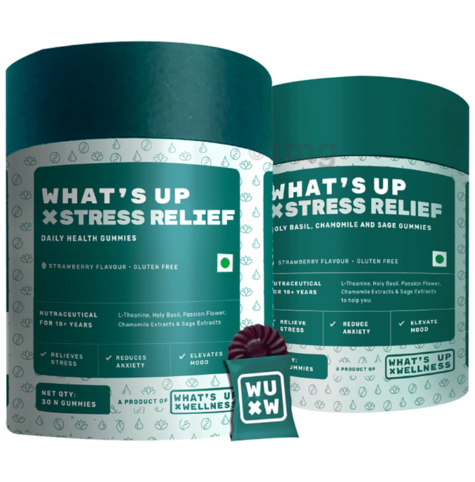 What's Up Wellness Stress Relief Gummies (30 Each) Strawberry