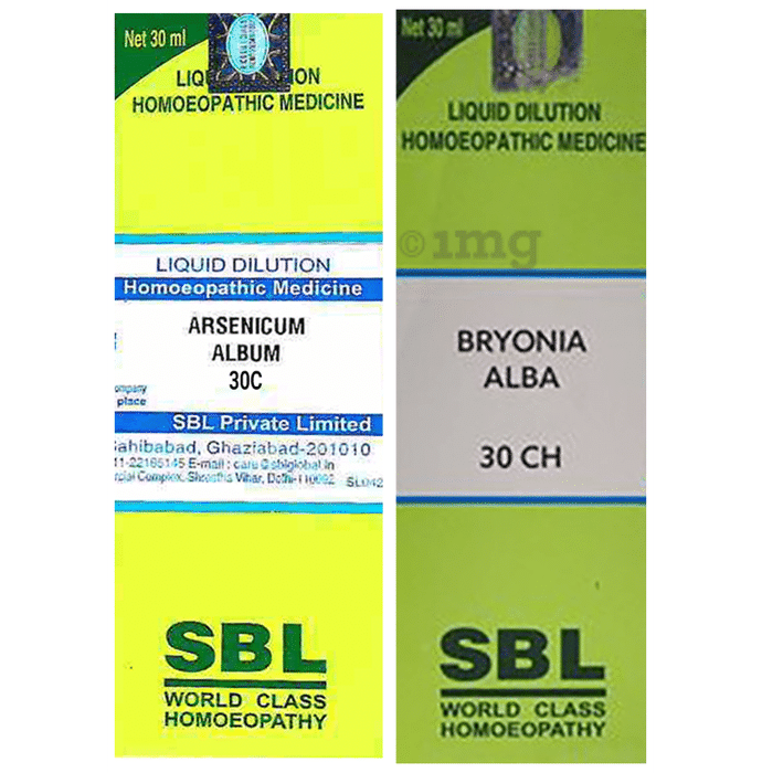 Combo Pack of SBL Arsenicum Album Dilution 30 CH & SBL Bryonia Alba Dilution 30 CH (30ml Each)