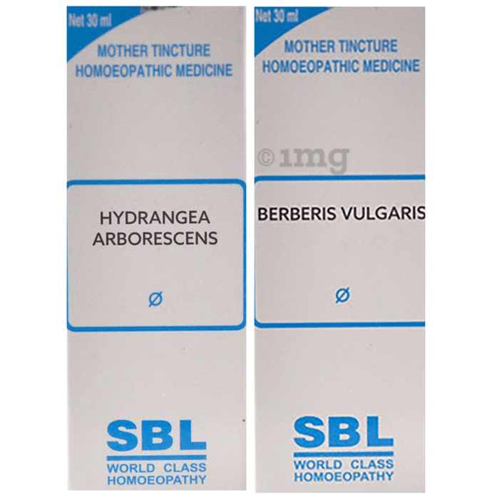 Combo Pack of SBL Berberis Vulgaris Mother Tincture Q & SBL Hydrangea Arborescens Mother Tincture Q (30ml Each)