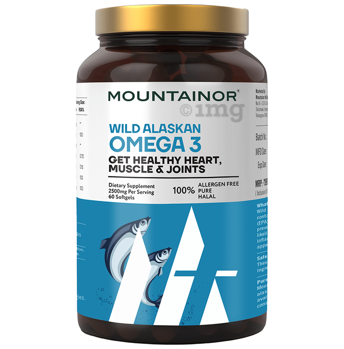 Mountainor Wild Alaskan Omega 3 Fish Oil 2500mg | Softgel for Heart, Muscles & Joints