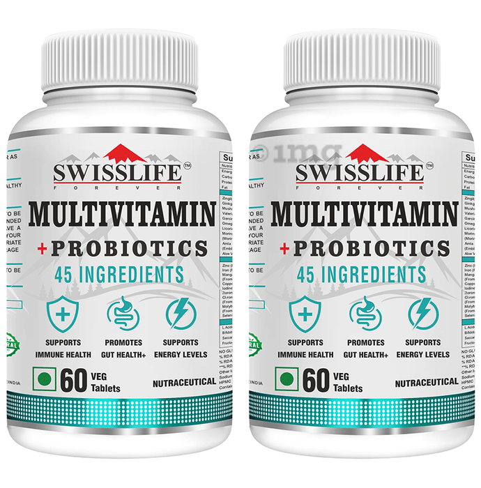 SWISSLIFE FOREVER Multivitamin + Probiotics Veg Tablet (60 Each)