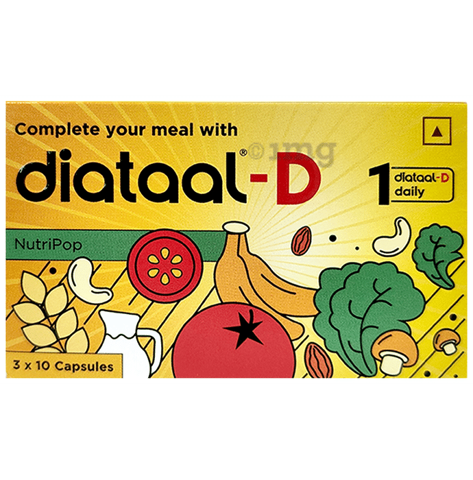 Diataal Diataal-D Multivitamin Capsule with Vitamin D For Heart Health | Strong Bones | Immunity & Health | for Men, Women & Kids | Capsule