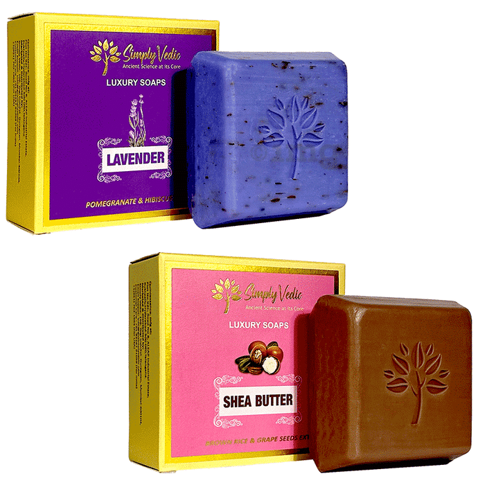 Simply Vedic Combo Pack of Luxury Soap (100gm Each) Lavender & Shea Butter
