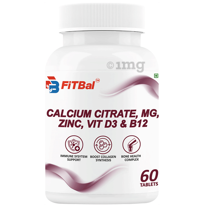 Fitbal Calcium Citrate, Mg, Zinc, Vit D3 & B12 Tablet