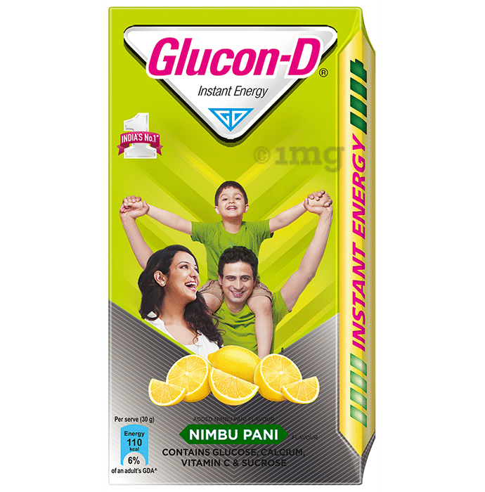 Glucon-D with Glucose, Calcium, Vitamin C & Sucrose | Nutrition Booster Nimbu Pani
