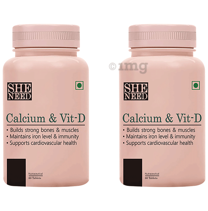 SheNeed Calcium & Vit-D Tablet (60 Each)