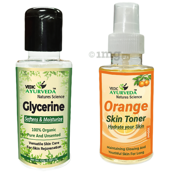Vedic Ayurveda Combo Pack of Glycerine (125g) & Orange Skin Toner (100ml)