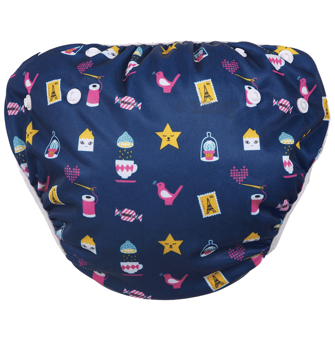 Polka Tots Medium Size Reusable Soft Swim Cloth Diaper for 12 to 24 Month Baby Mix Design