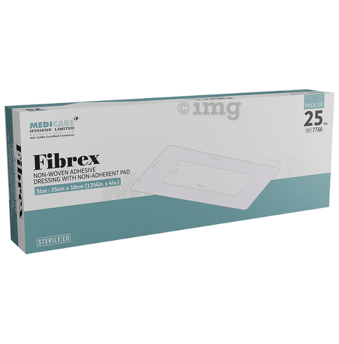 Medica Fibrex Non-Woven Adhesive Dressing With Non-Adherent Pad 10cm x 35cm