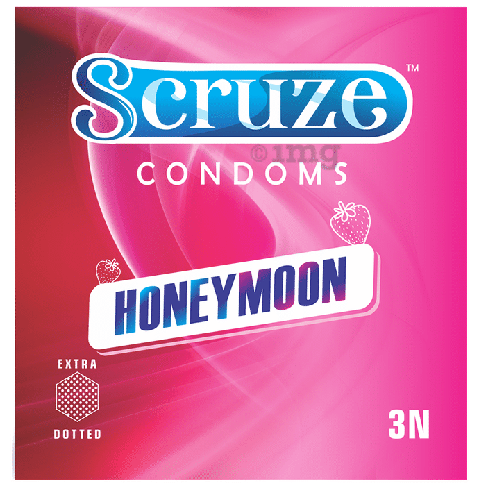 Scruze Condom Extra Dotted Strawberry Honeymoon