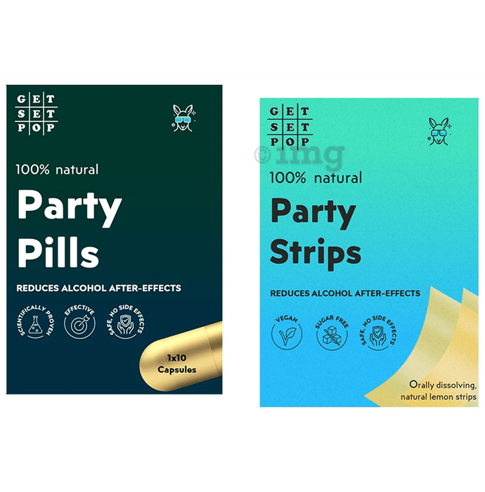 Combo Pack of Get Set Pop Party Pills Capsule & Get Set Pop Party Strips (10 Each)