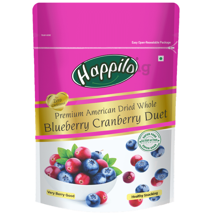Happilo Premium American Dried Whole Blueberry Cranberry Duet