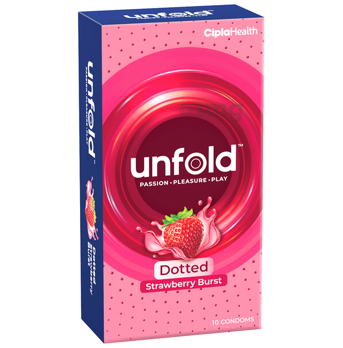 Unfold Dotted Strawberry Burst Condom