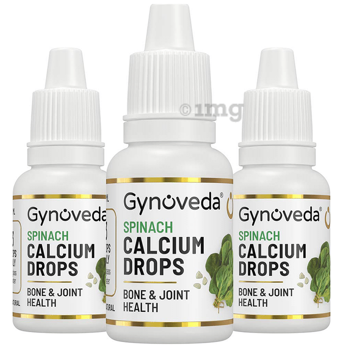 Gynoveda Spinach Calcium Drops for Bone & Joint Health (15ml Each)