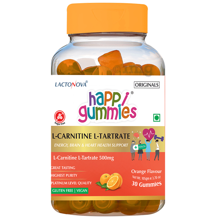 Lactonova Happi Gummies L-Carnitine L-Tartrate | Flavour | Orange Gluten Free
