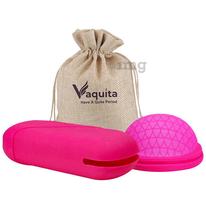 Vaquita Reusable Menstrual Cup Disc with Case Large Pink