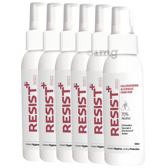 Resist+ Chlorhexidine Alcoholic Hand Rub Sanitizer Spray (100ml Each)