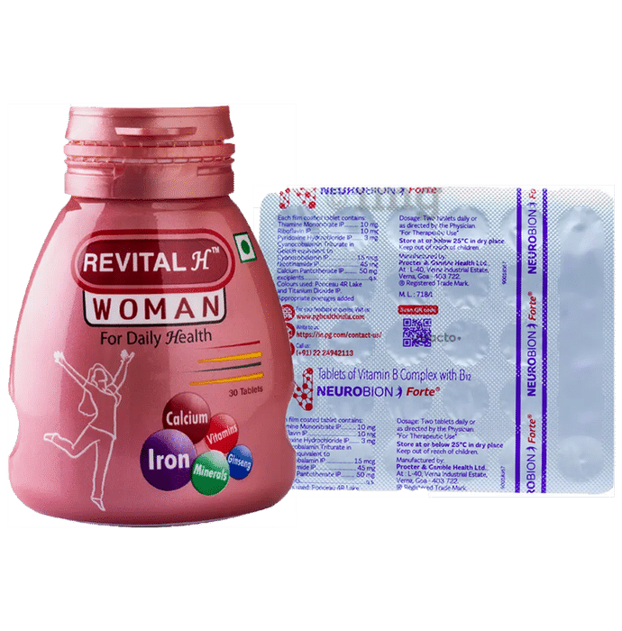 Combo Pack of Revital H for Woman Tablet & Neurobion Forte Tablet