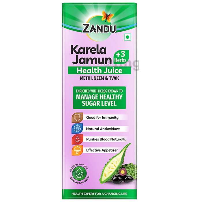 Zandu Karela Jamun +3 Herbs Juice | For Immunity, Detoxification & Healthy Sugar Levels