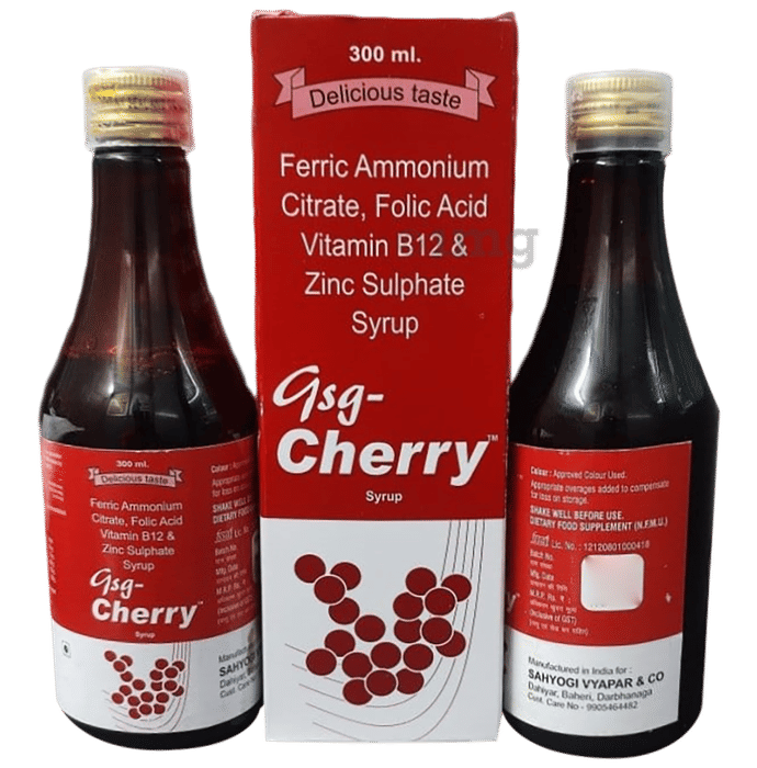 Gsg Cherry Syrup (300ml Each) Buy box of 1 Bottle at best price in