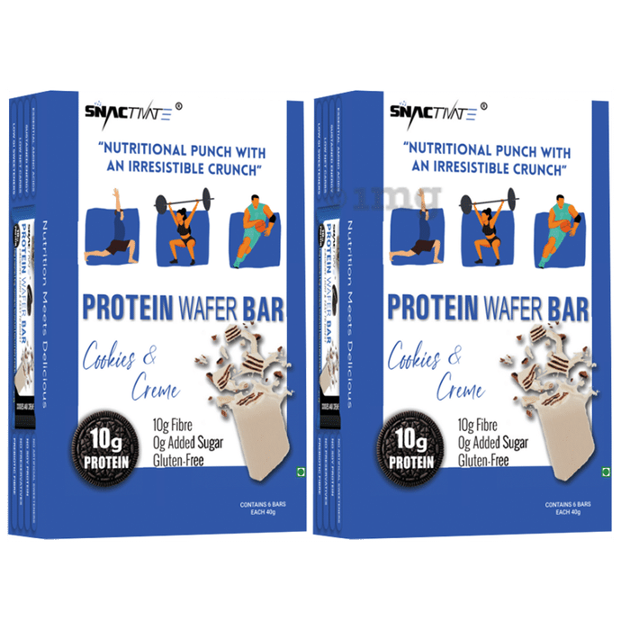 Snactivate Protein Wafer Bar (40gm Each) Cookies & Cream