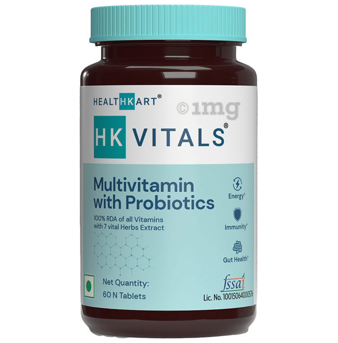 Healthkart HK Vitals Multivitamin with Probiotics for Energy, Immunity & Gut Health | Tablet