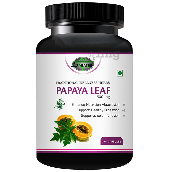Sabates Papaya Leaf 500mg Capsule Buy bottle of 30.0 capsules at best